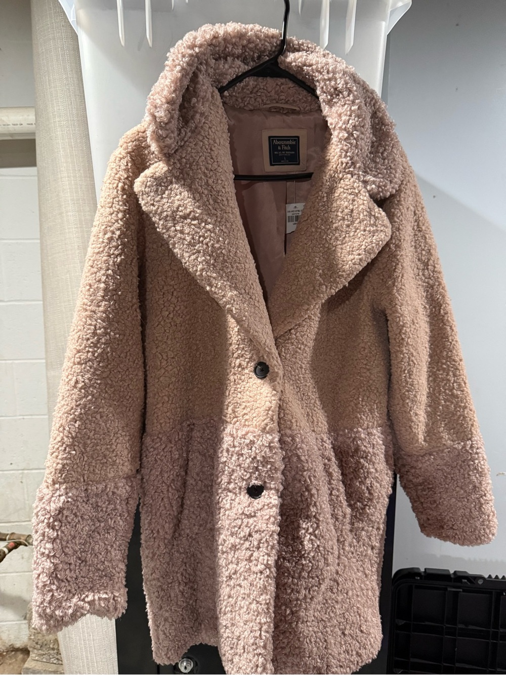 Abercrombie & Fitch Light Pink Teddy Sherpa Coat